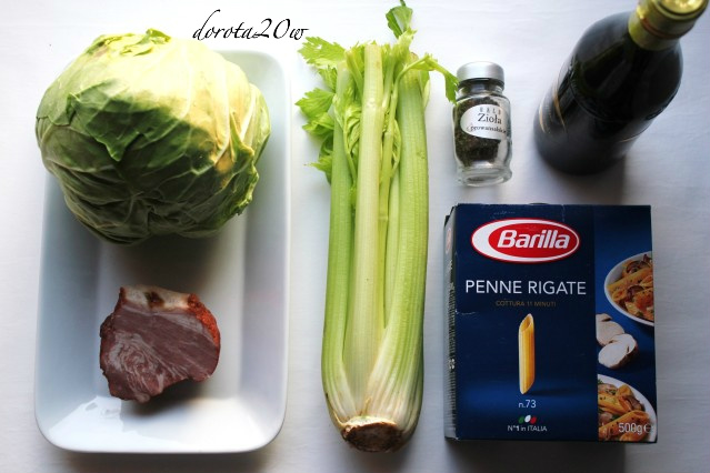 makaron penne wiosennie na zielono
