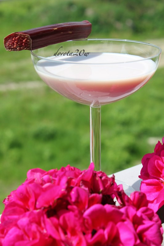 Śmietankowy koktajl rabarbarowy z wódką