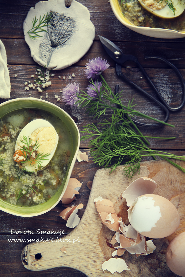 Zupa koperkowa z jajkiem i kaszą kuskus Zupa koperkowa z jajkiem i kaszą kuskus